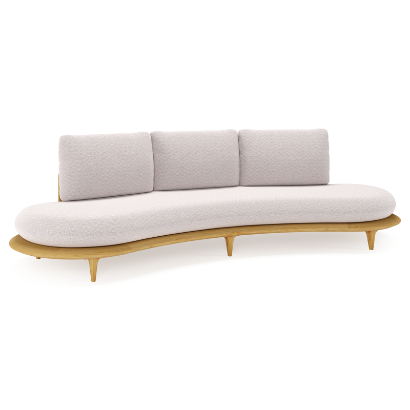 Bomero loungebank in teak met wander gobi all weather sunbrella® luxe kussen