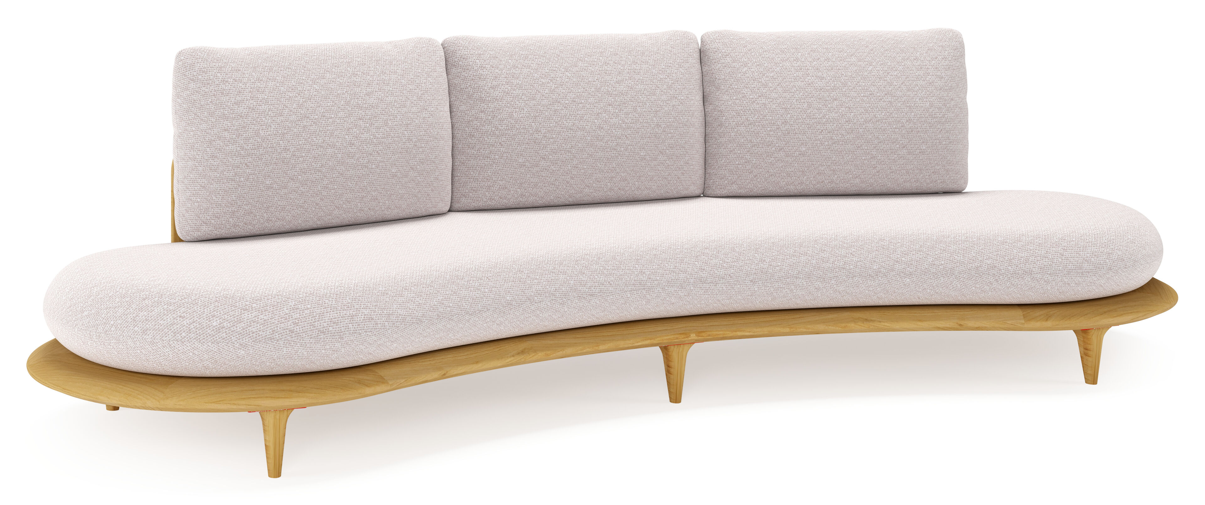 Bomero loungebank in teak met wander gobi all weather sunbrella® luxe kussen