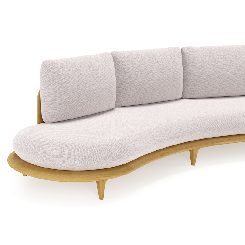 Bomero loungebank in teak met wander gobi all weather sunbrella® luxe kussen