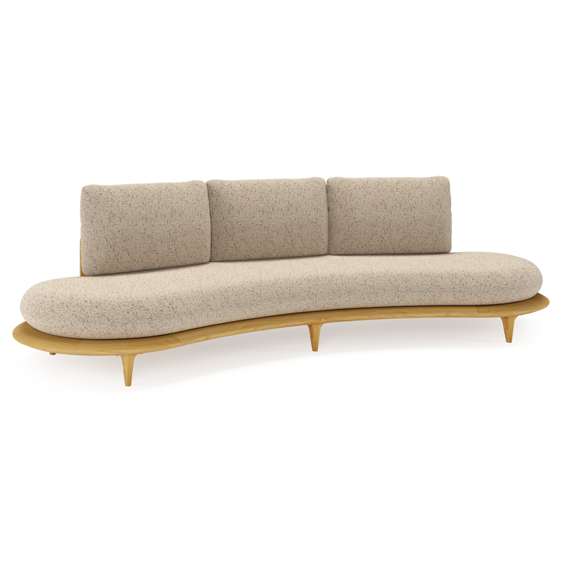 Bomero loungebank in teak met bora jungle all weather cosytica kussen