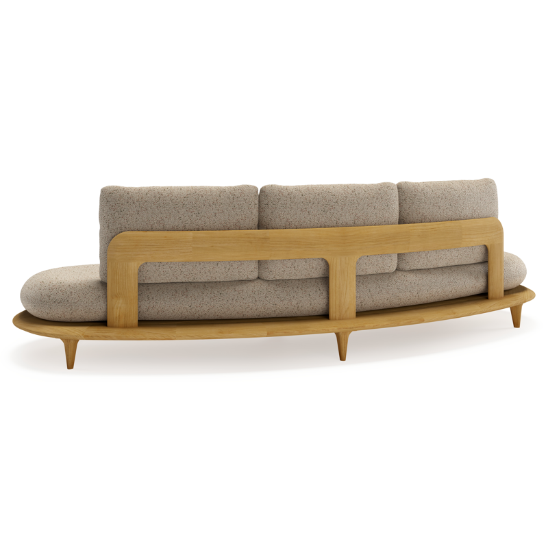 Bomero loungebank in teak met bora jungle all weather cosytica kussen