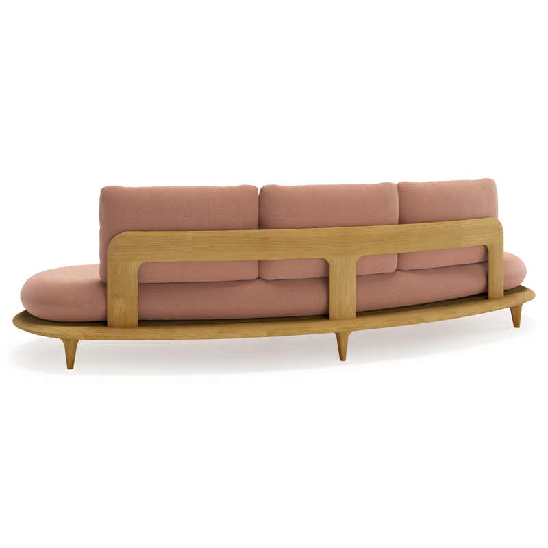 Bomero loungebank in teak met lopi fawn all weather sunbrella® luxe kussen