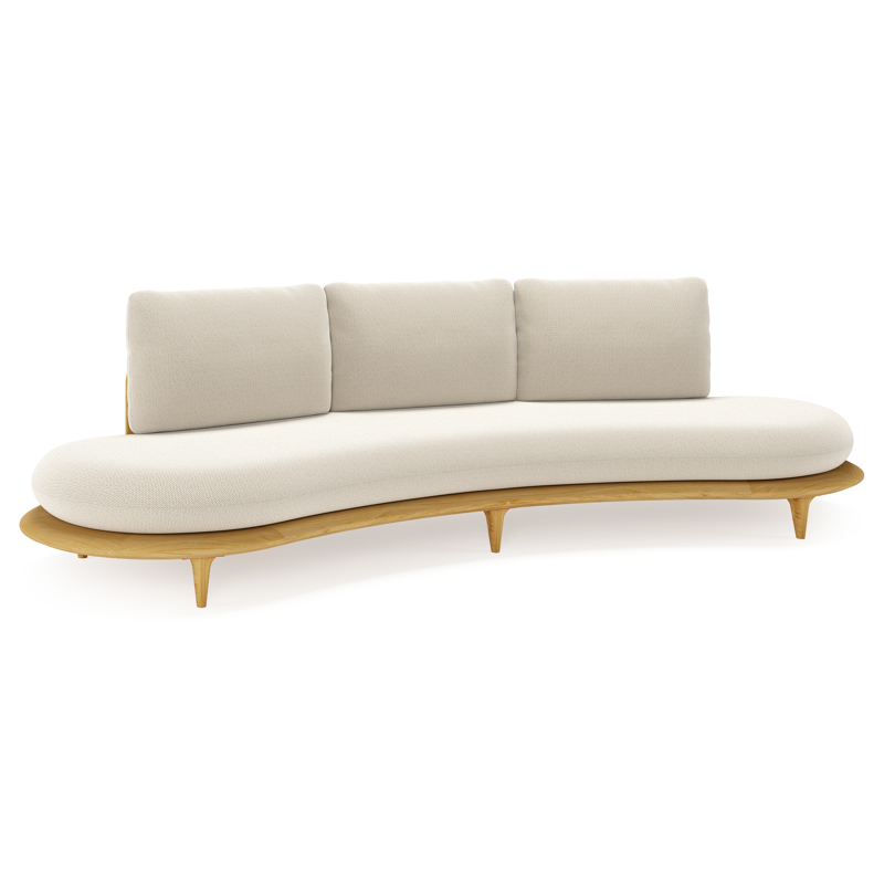 Bomero loungebank in teak met lopi marble all weather sunbrella® luxe kussen