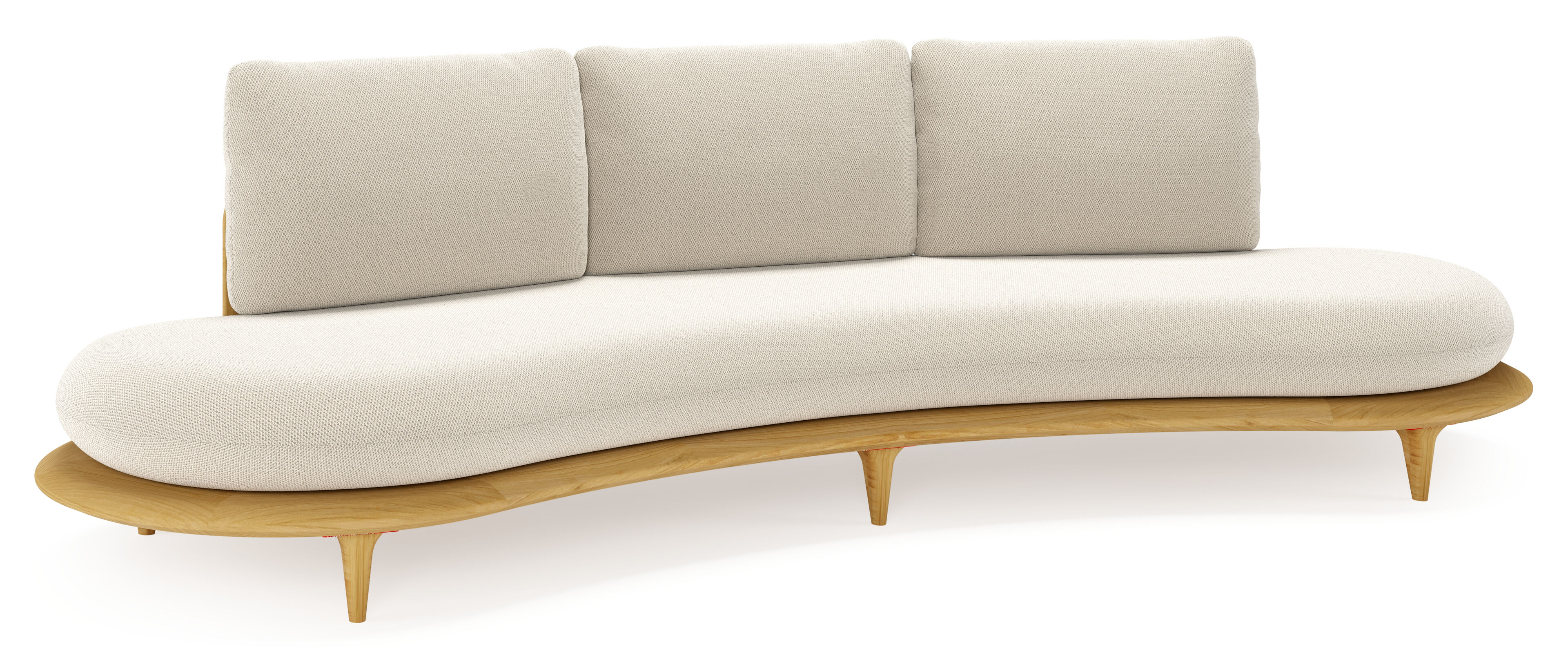Bomero loungebank in teak met lopi marble all weather sunbrella® luxe kussen