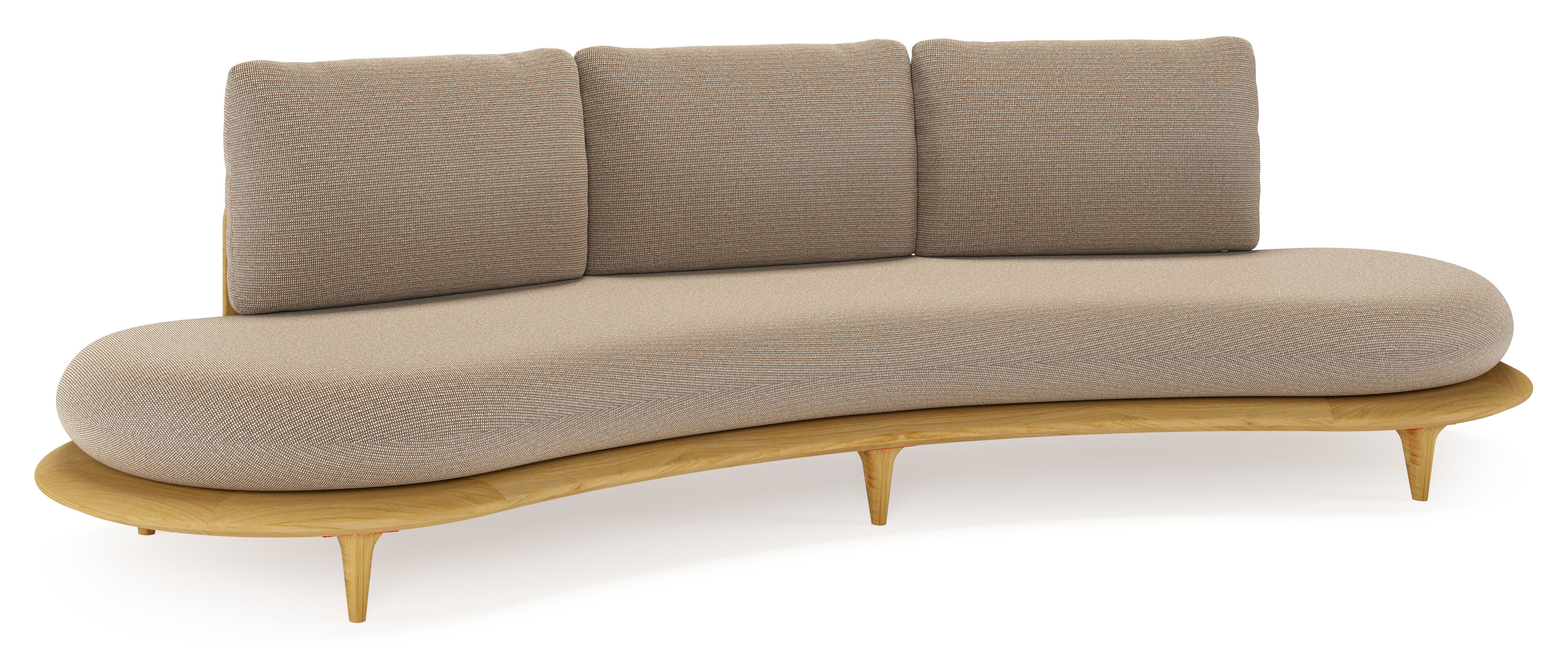 Bomero loungebank in teak met firenze earth all weather solica kussen