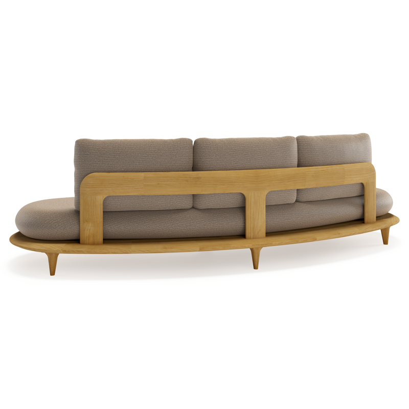 Canape de jardin Bomero en teck et coussins en all weather solica firenze earth