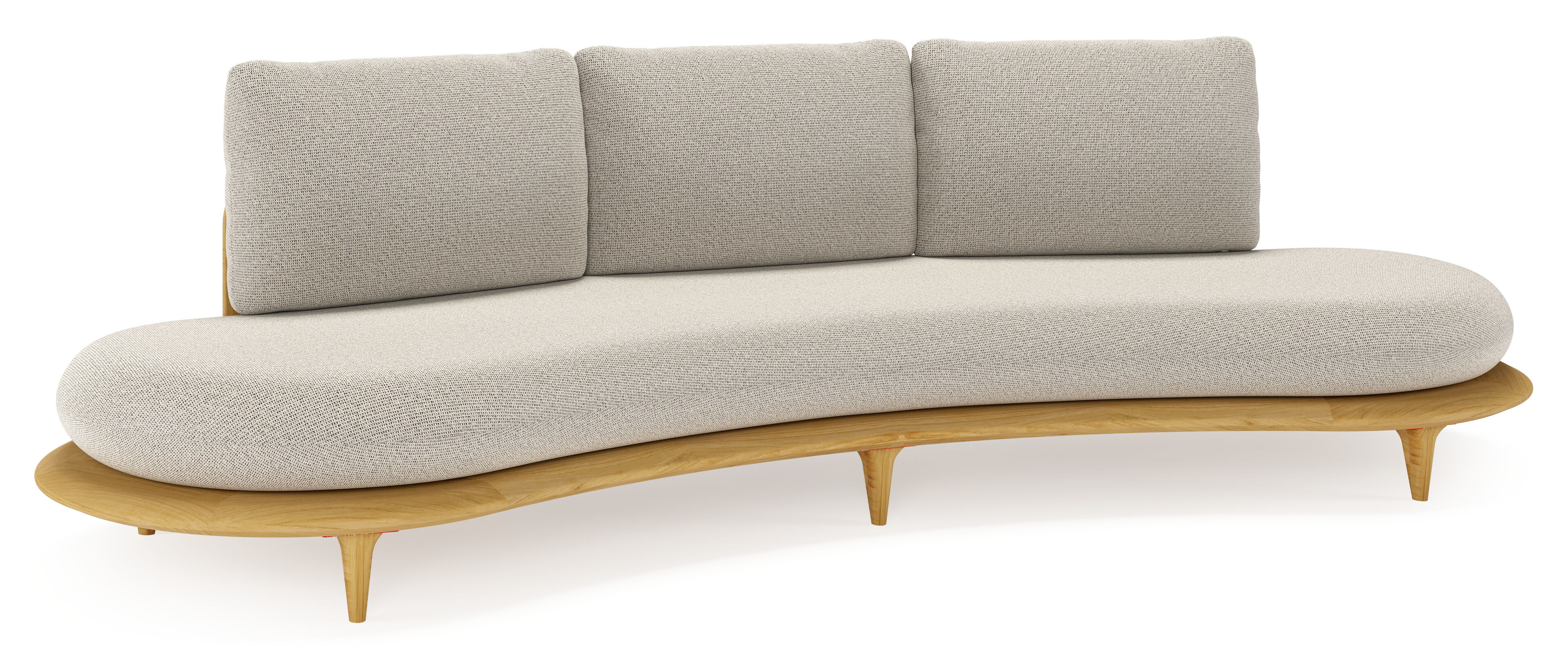 Bomero loungebank in teak met firenze sand all weather solica kussen