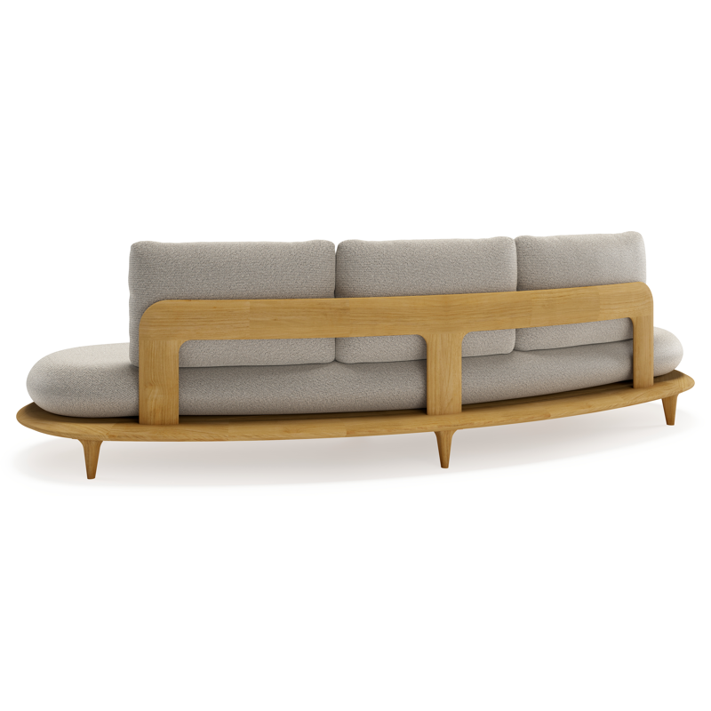 Bomero loungebank in teak met firenze sand all weather solica kussen