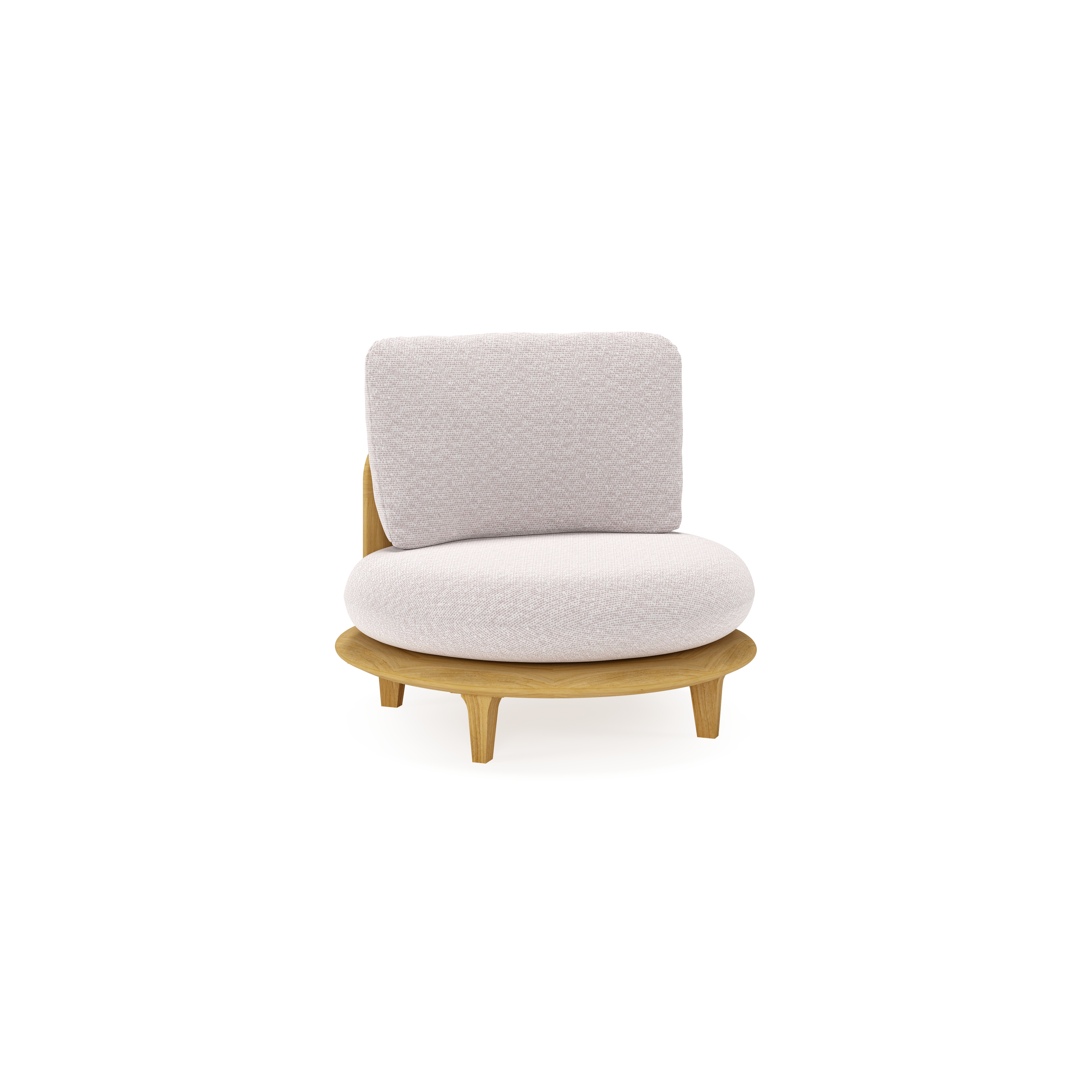 Bomero loungestoel in teak met wander gobi all weather sunbrella® luxe kussen