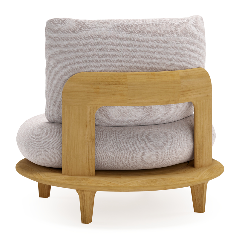 Bomero loungestoel in teak met wander gobi all weather sunbrella® luxe kussen
