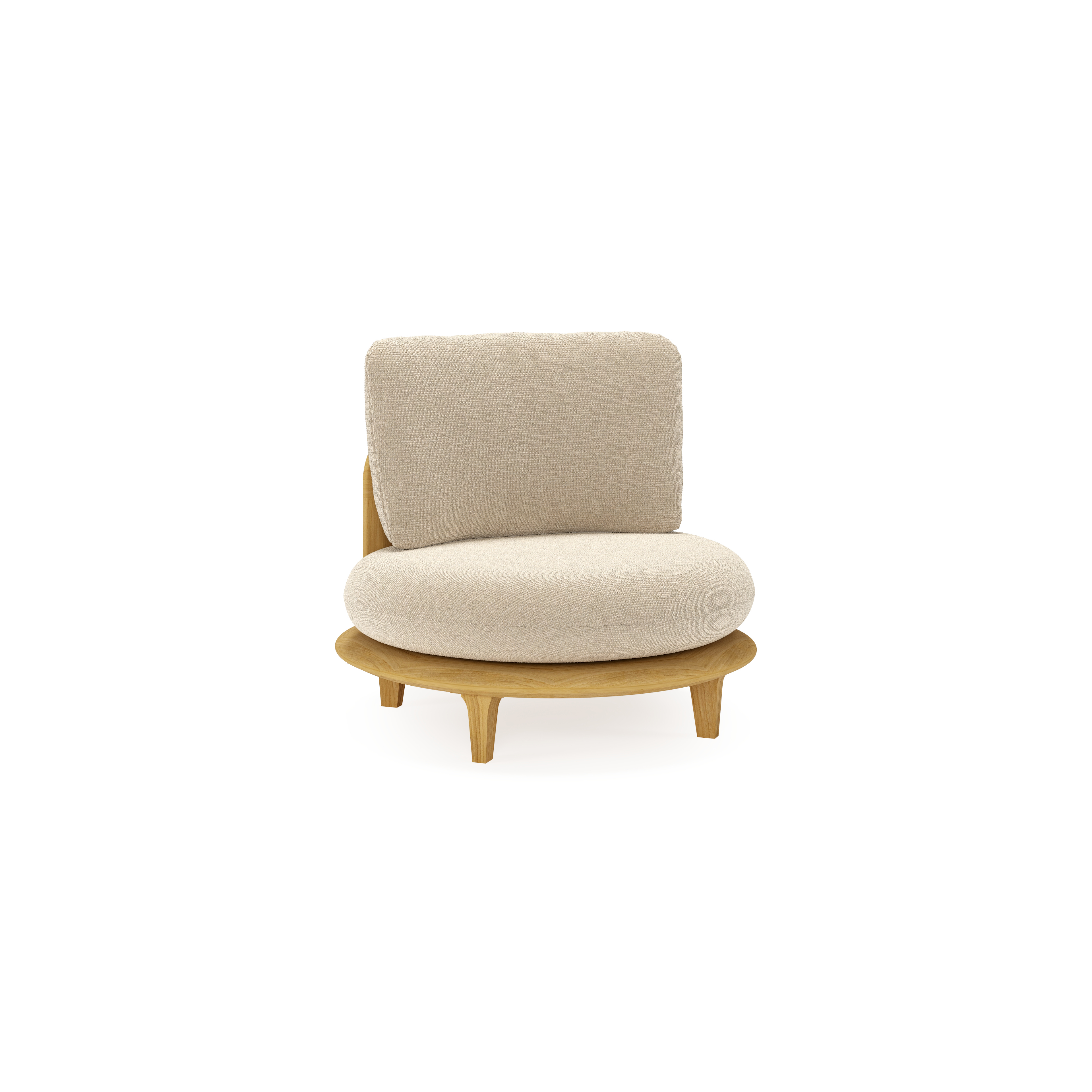 Bomero loungestoel in teak met althea chalk all weather cosytica kussen