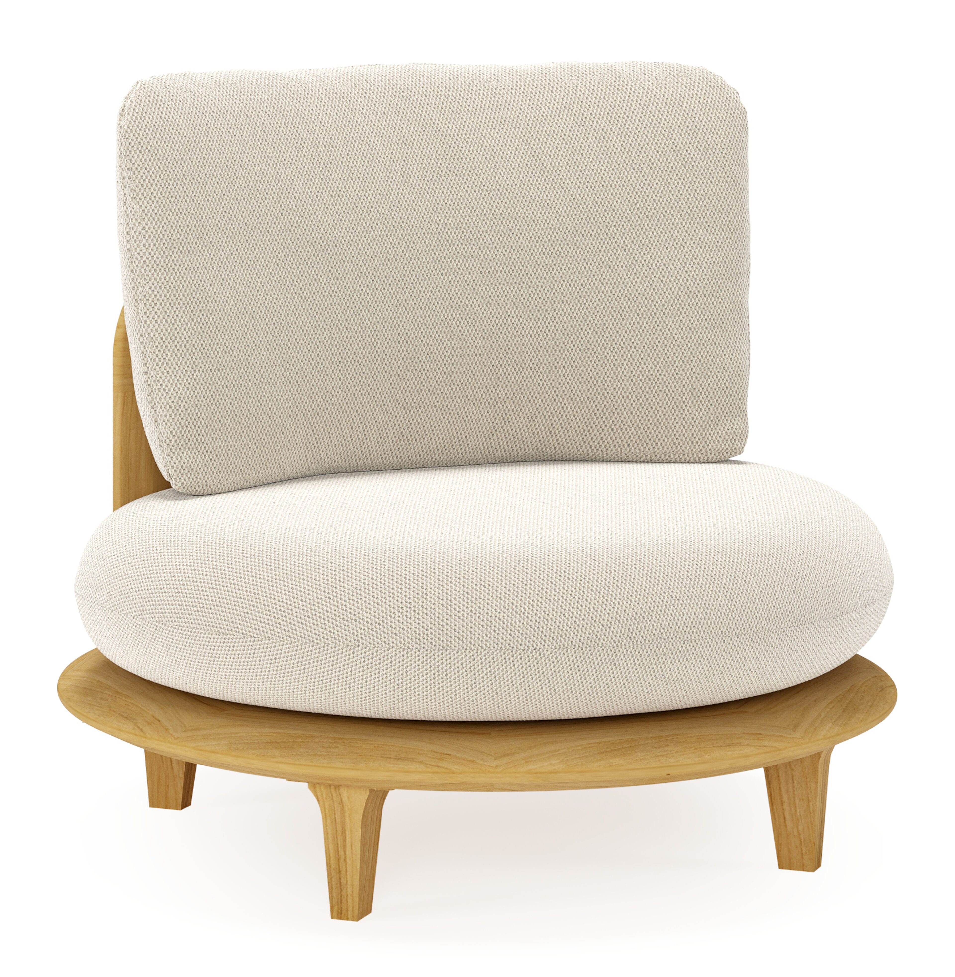 Bomero loungestoel in teak met lopi marble all weather sunbrella® luxe kussen