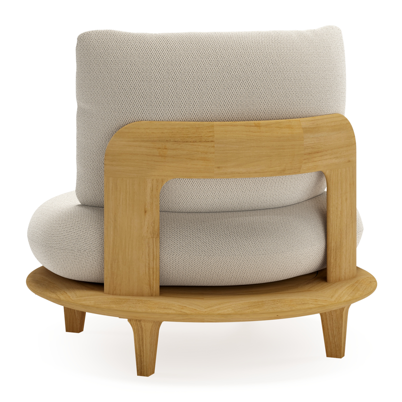 Bomero loungestoel in teak met lopi marble all weather sunbrella® luxe kussen