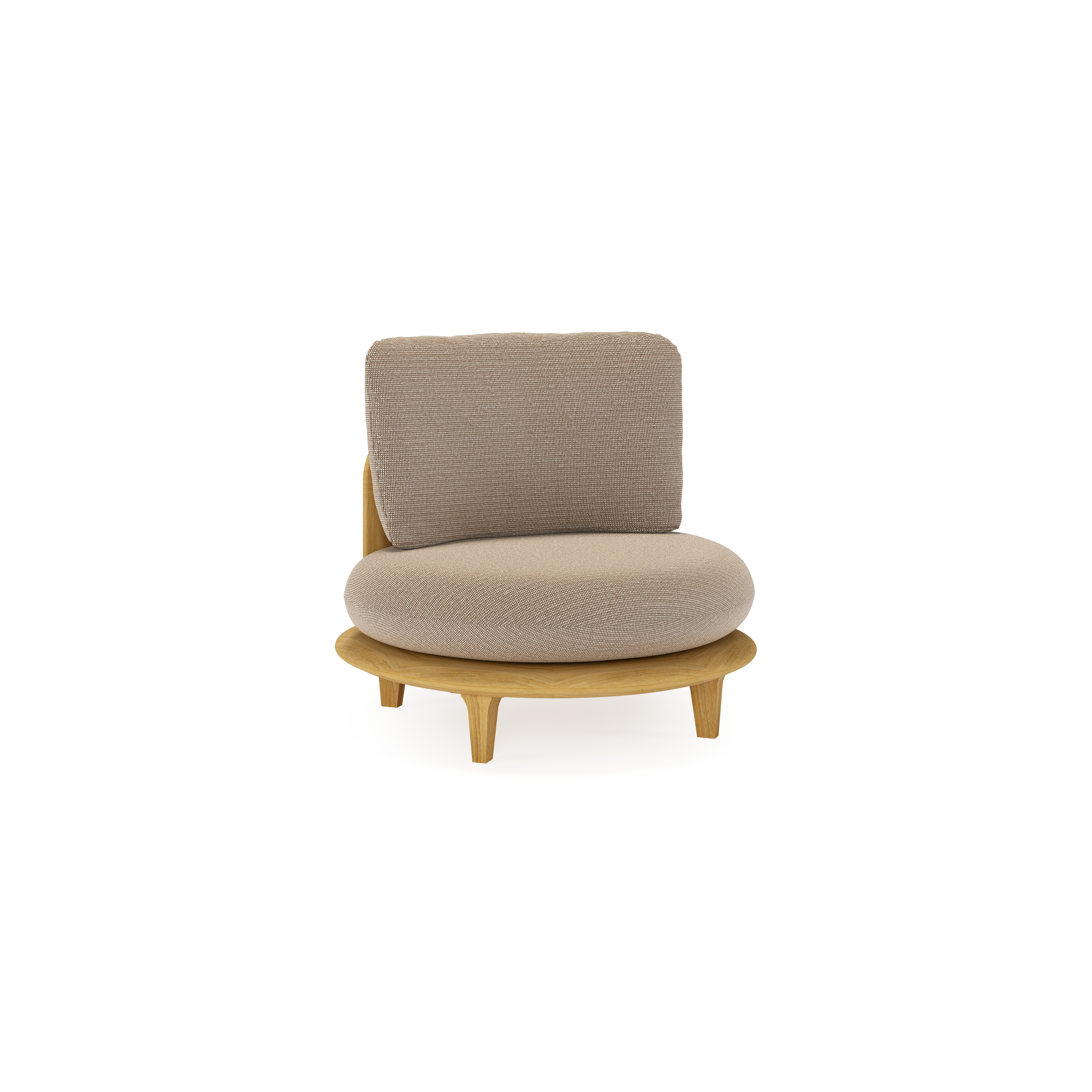 Fauteuil de jardin Bomero en teck et coussins en all weather solica firenze earth