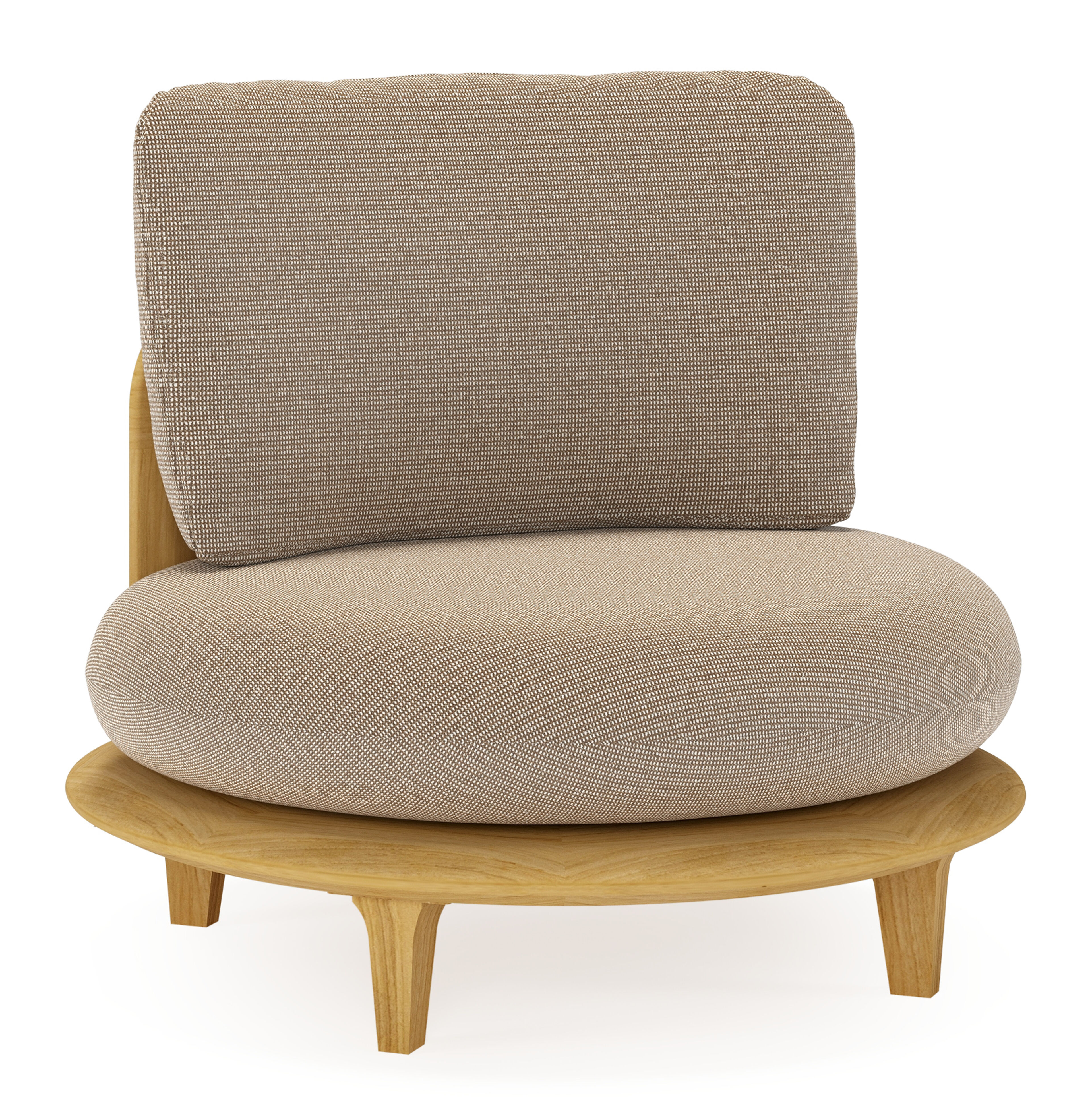 Fauteuil de jardin Bomero en teck et coussins en all weather solica firenze earth