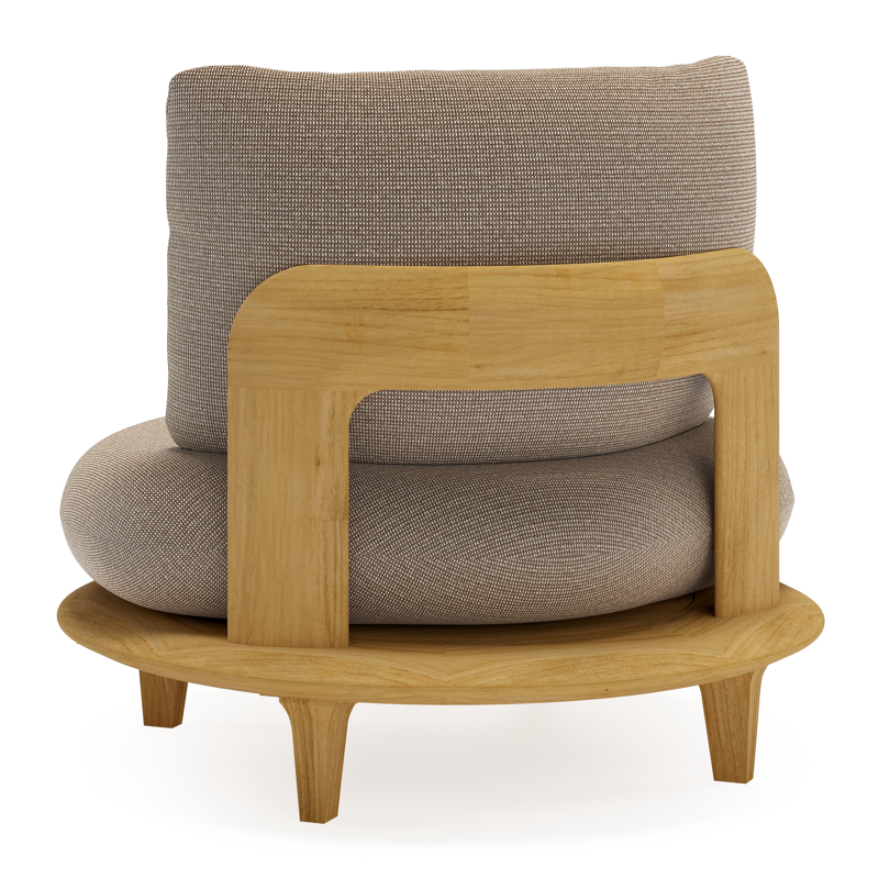 Bomero loungestoel in teak met firenze earth all weather solica kussen