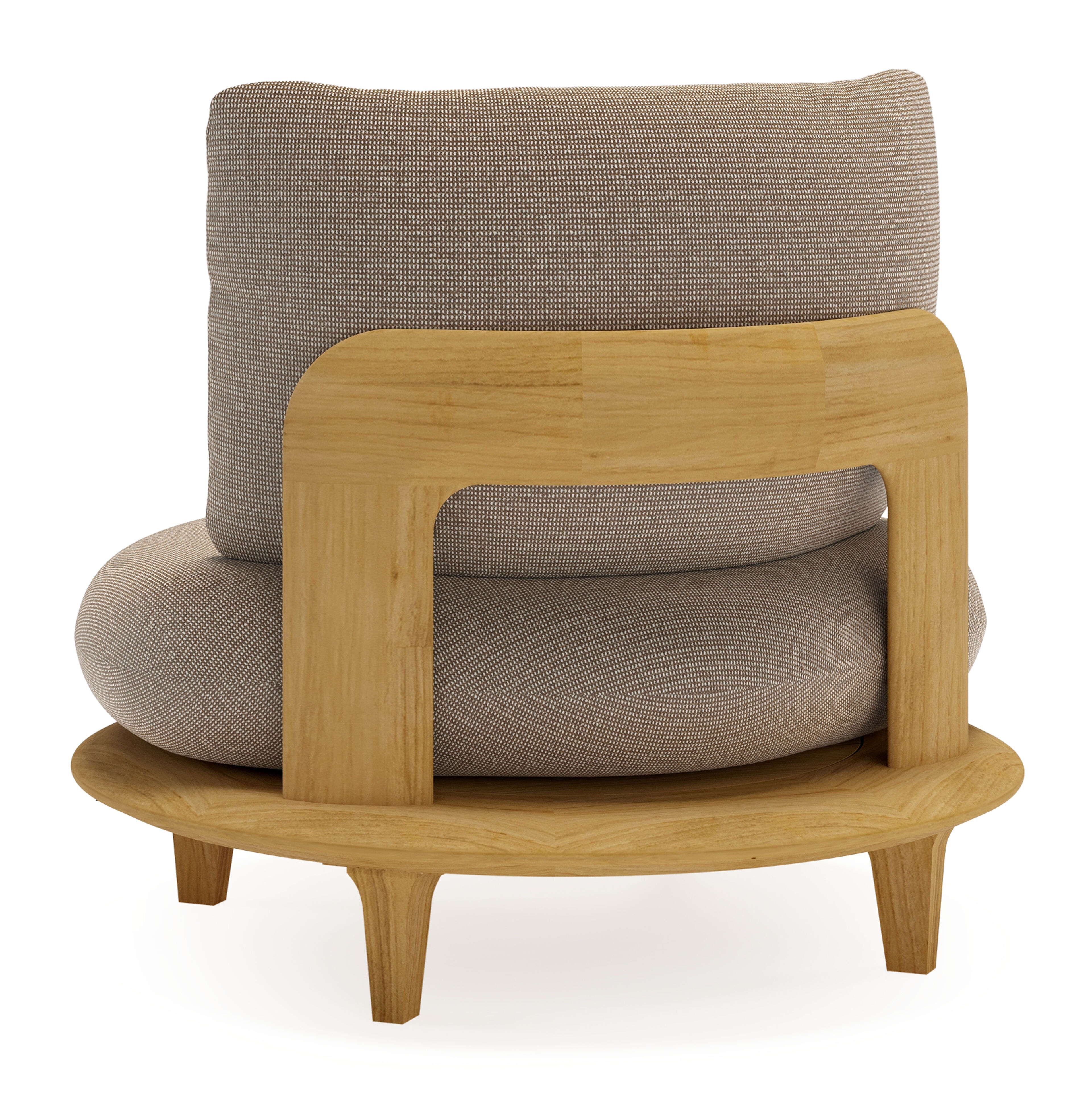 Fauteuil de jardin Bomero en teck et coussins en all weather solica firenze earth