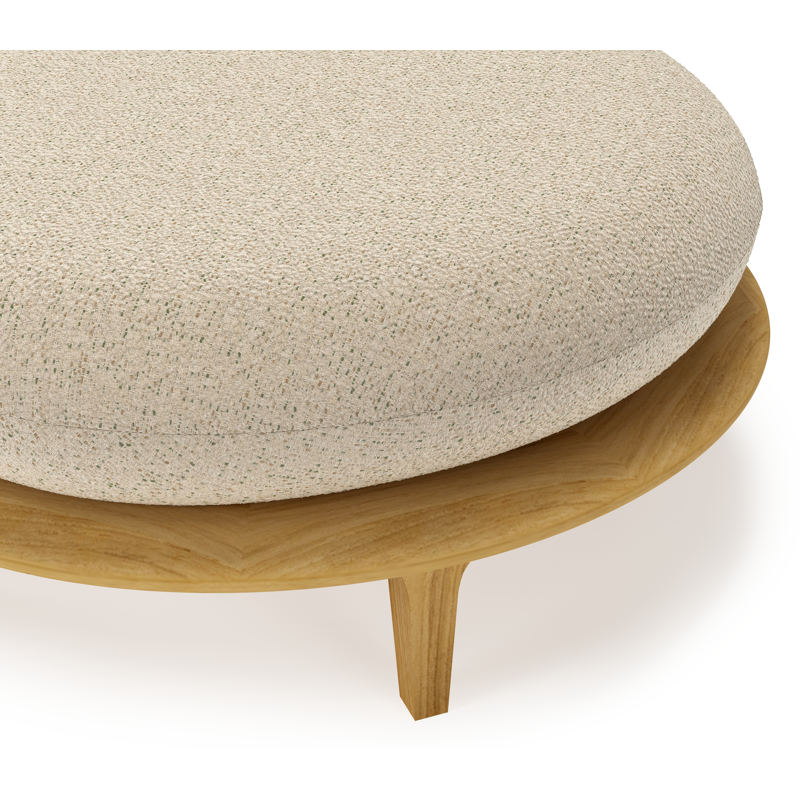 Pouf Bomero en teck et coussins en all weather cosytica bora forest