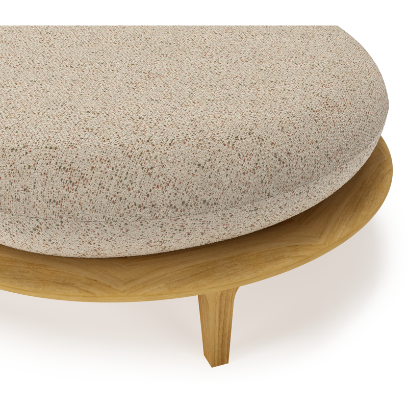 Bomero poef in teak met bora jungle all weather cosytica kussen
