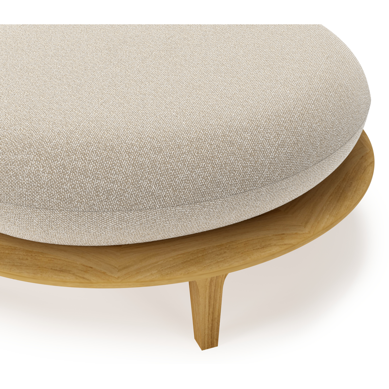 Bomero poef in teak met marbella ecru all weather cosytica kussen