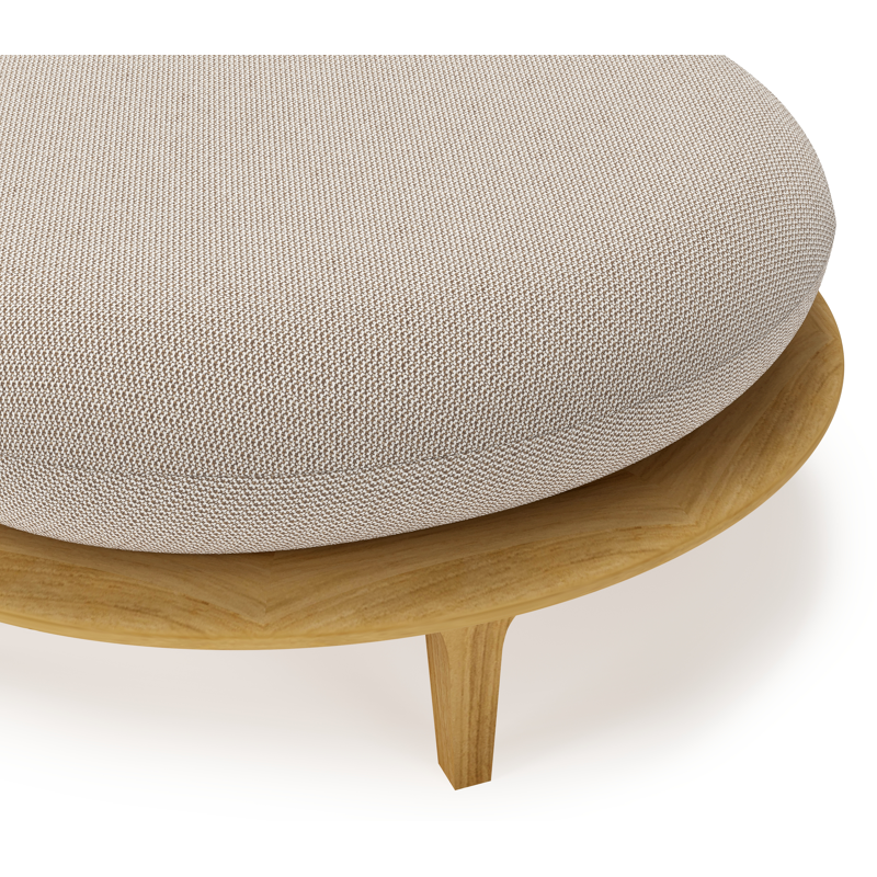 Bomero poef in teak met lopi fossil all weather sunbrella® luxe kussen