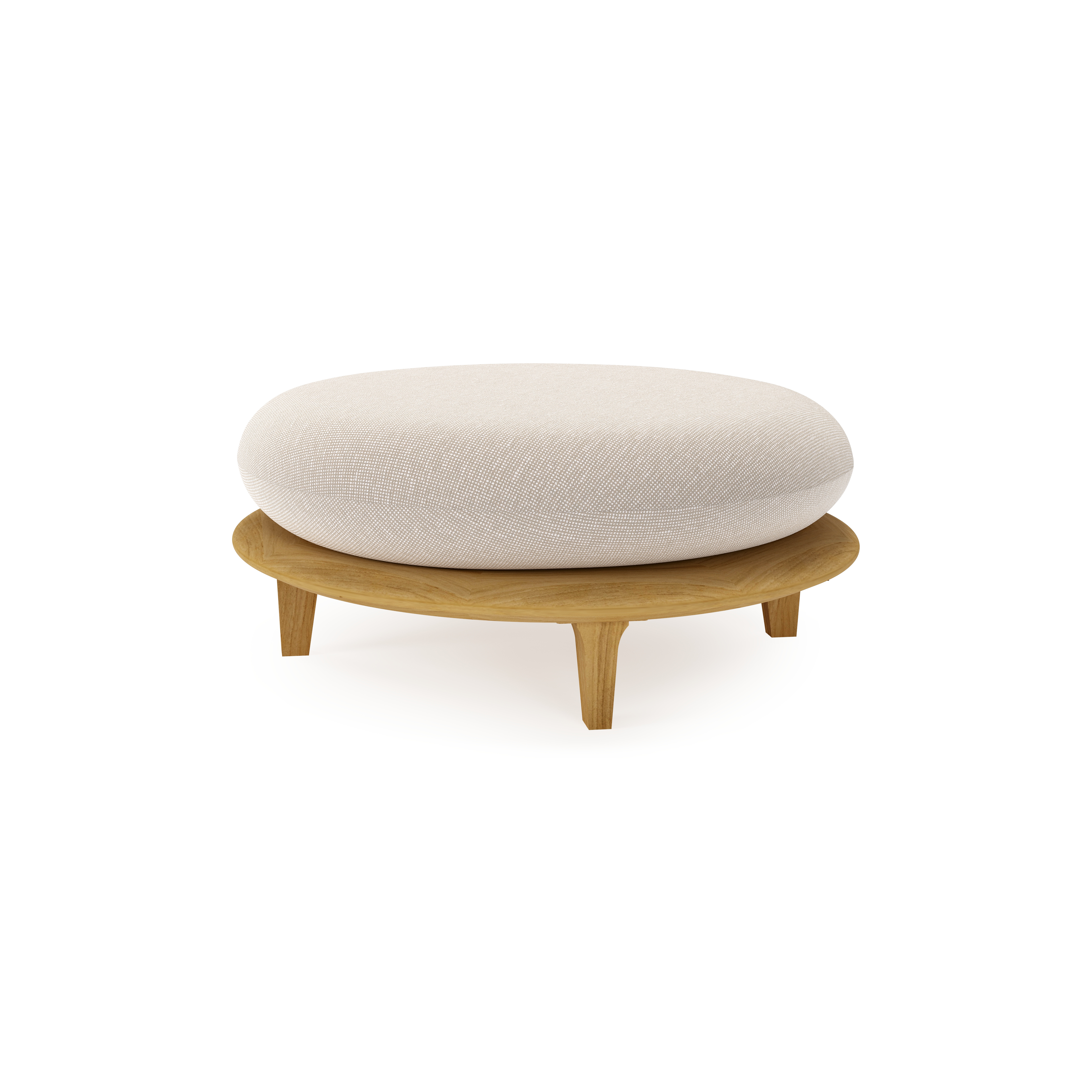 Bomero poef in teak met slow farafra all weather sunbrella® luxe kussen
