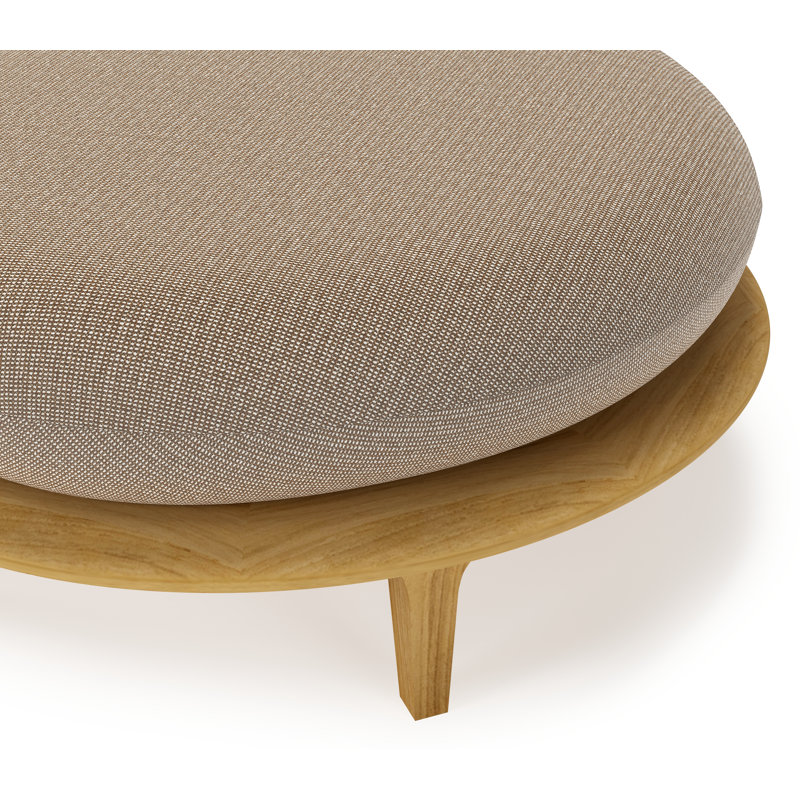 Bomero poef in teak met firenze earth all weather solica kussen