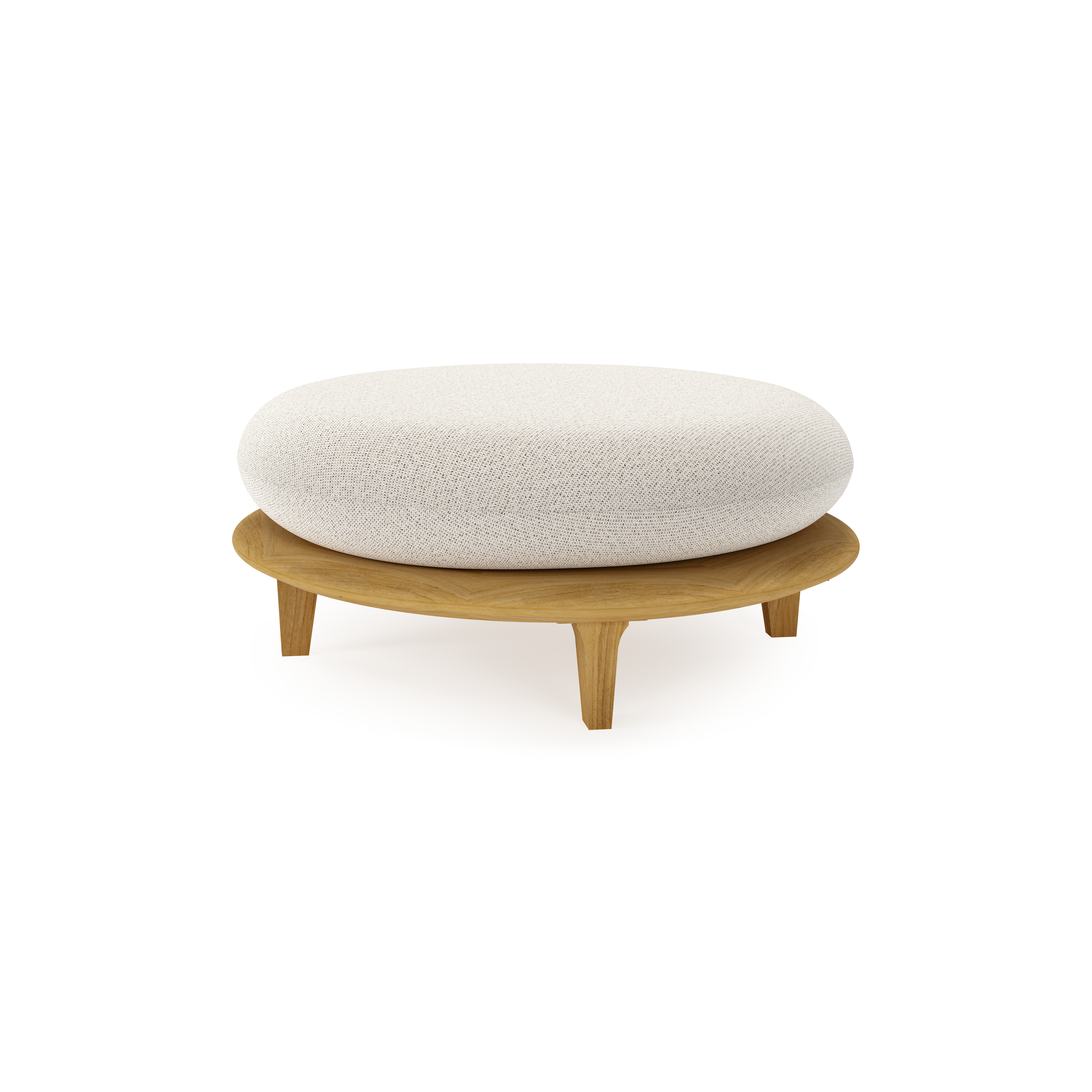 Bomero poef in teak met firenze natural all weather solica kussen