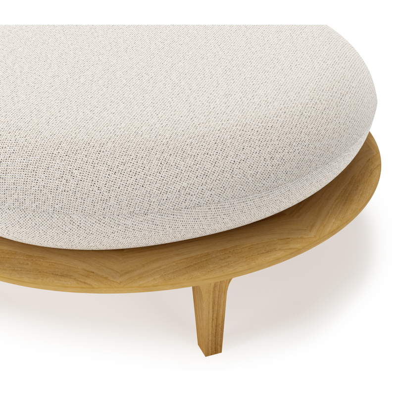 Bomero poef in teak met firenze natural all weather solica kussen