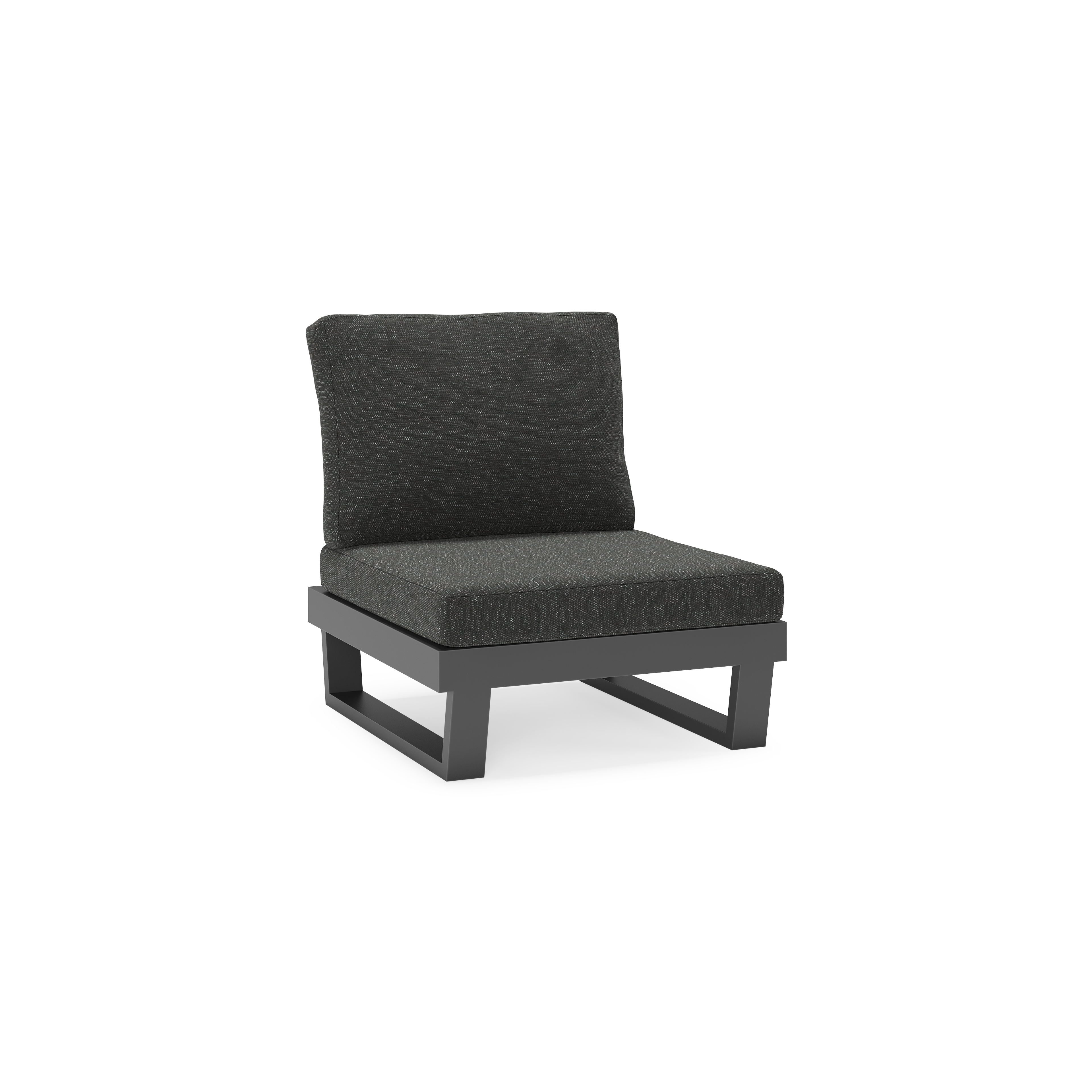 Fauteuil de jardin Modica en aluminium noir avec coussins en weather+ softtouch sky black
