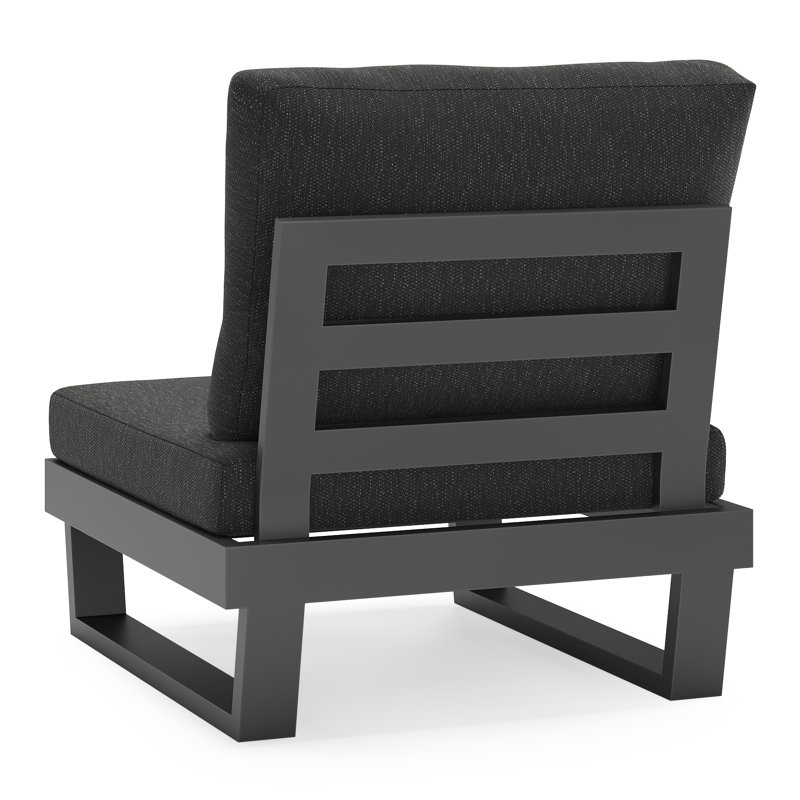 Modica loungestoel in zwart aluminium met sky black weather+ softtouch kussens