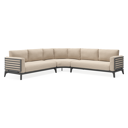 Mosa loungehoek in zwart aluminium met rustic weather+ softtouch kussens