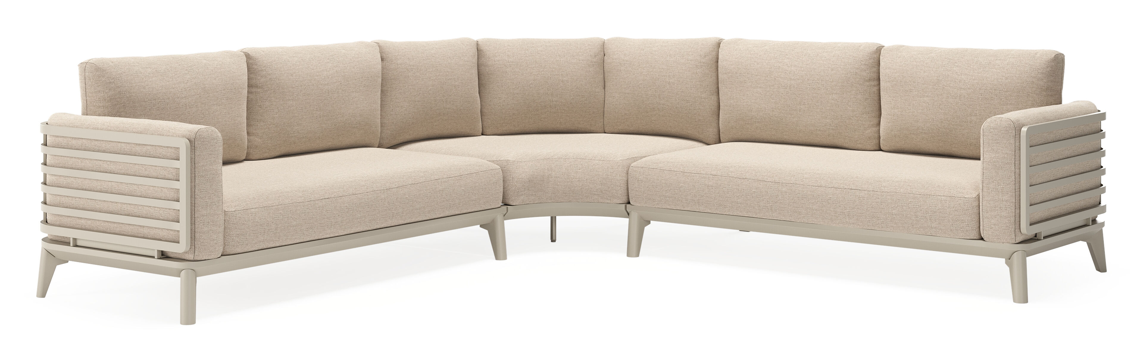 Mosa loungehoek in beige aluminium met rustic weather+ softtouch kussens