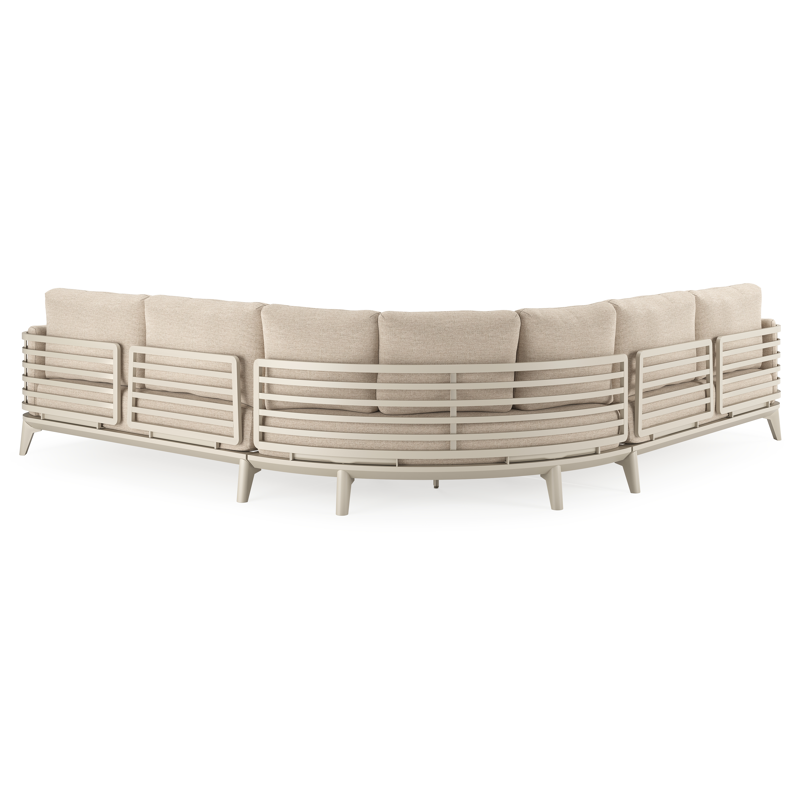 Salon de jardin d'angle Mosa en aluminium beige avec coussins en weather+ softtouch rustic