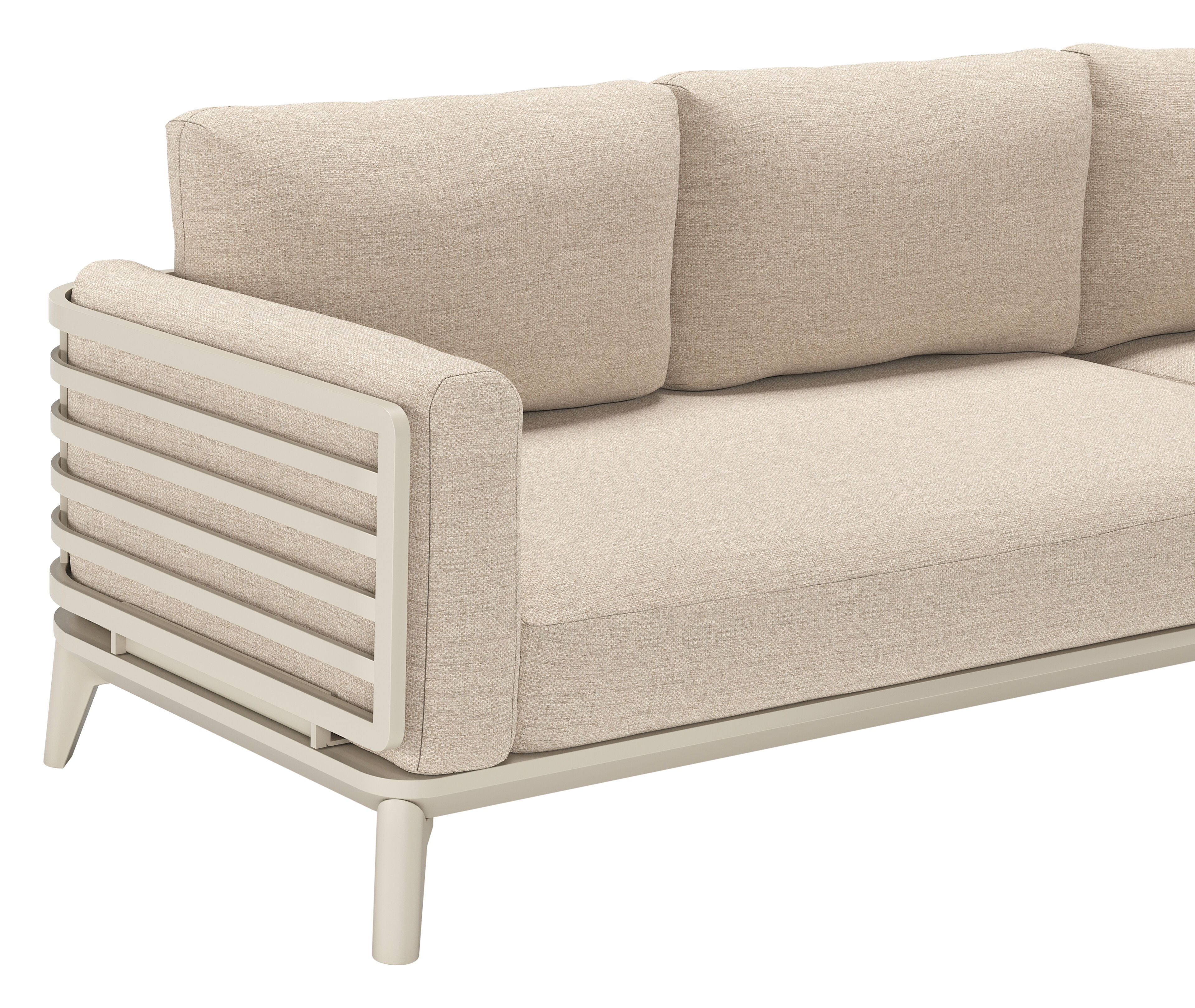 Mosa loungehoek in beige aluminium met rustic weather+ softtouch kussens