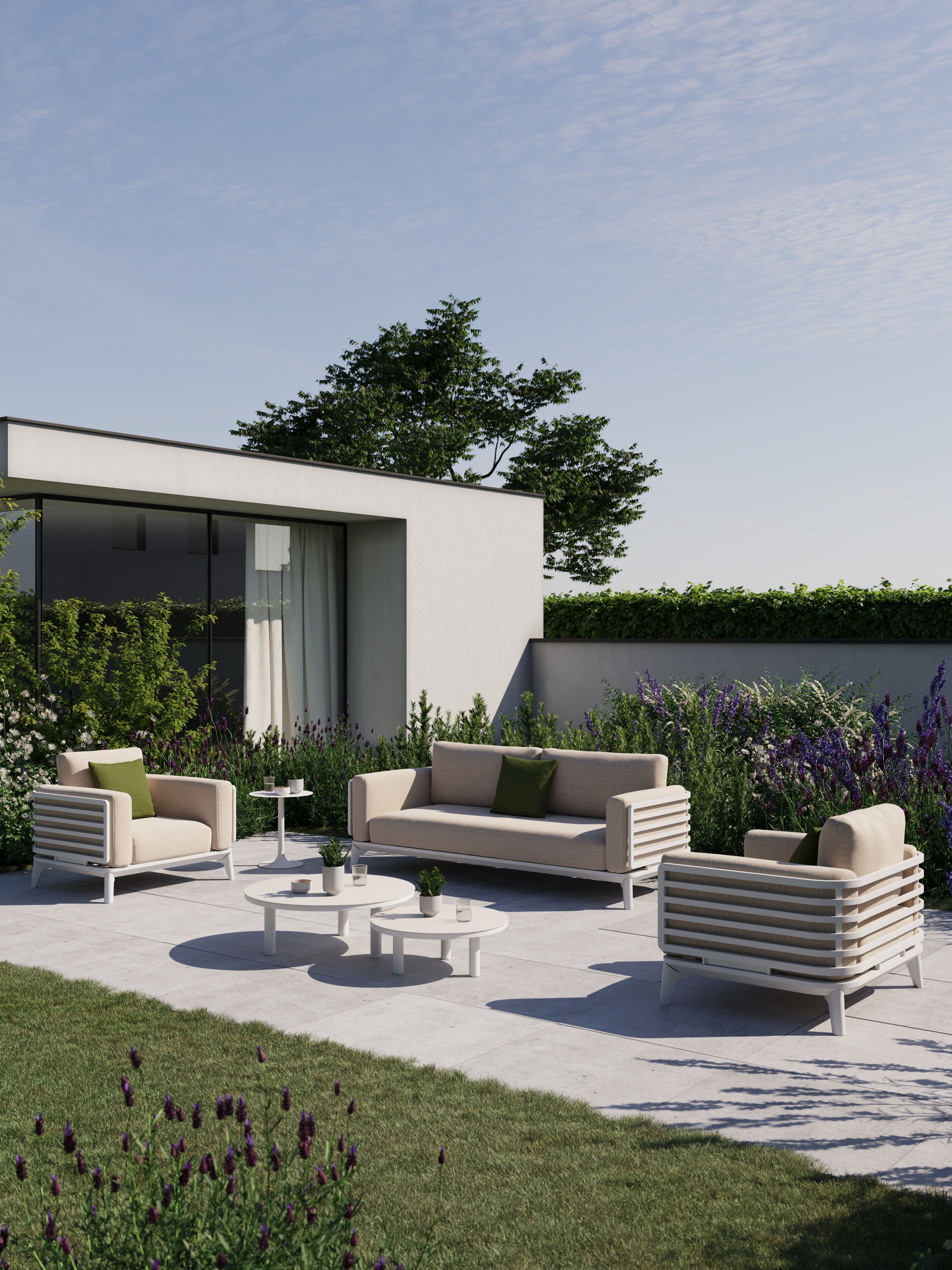 Mosa loungeset in wit aluminium met rustic weather+ softtouch kussens