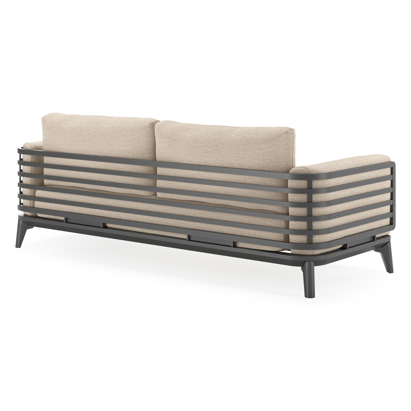 Mosa loungeset in zwart aluminium met rustic weather+ softtouch kussens