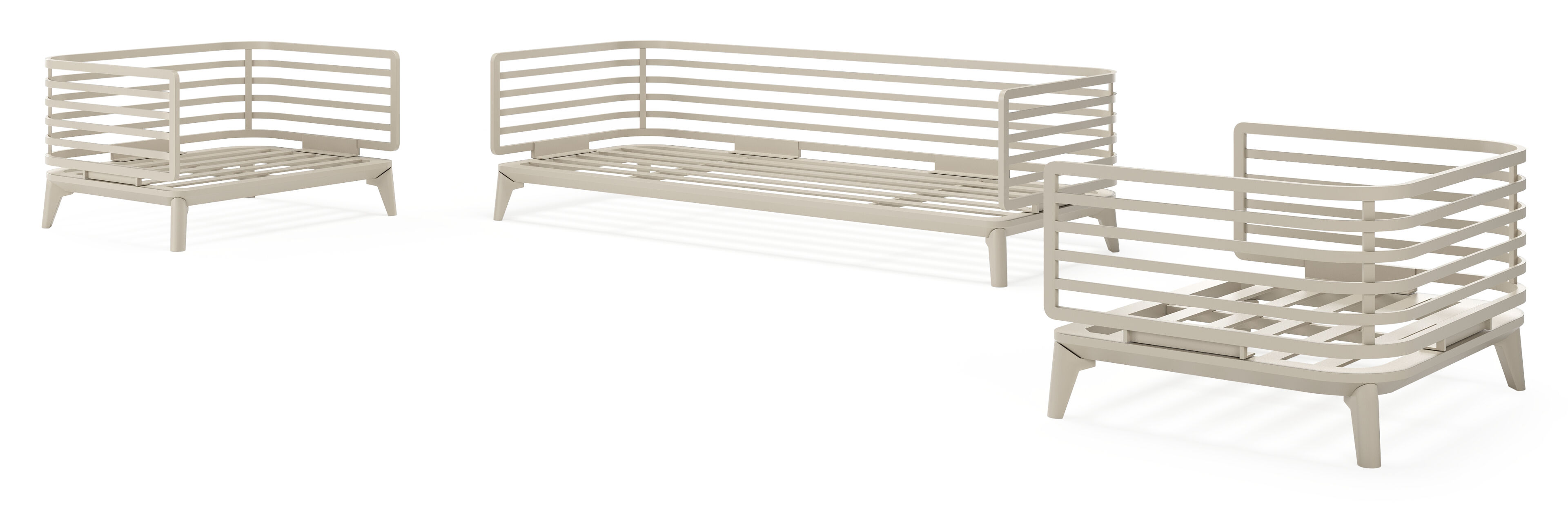 Mosa loungeset in beige aluminium met rustic weather+ softtouch kussens