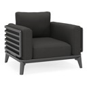 Mosa loungestoel in zwart aluminium met natte sooty all weather sunbrella® premium kussen