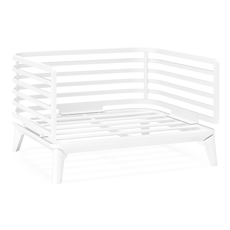 Fauteuil de jardin Mosa en aluminium blanc avec coussins en weather+ softtouch rustic
