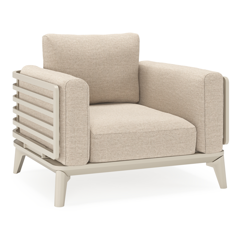 Mosa loungestoel in beige aluminium met rustic weather+ softtouch kussens