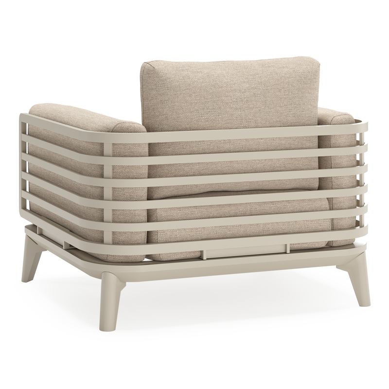 Mosa loungestoel in beige aluminium met rustic weather+ softtouch kussens