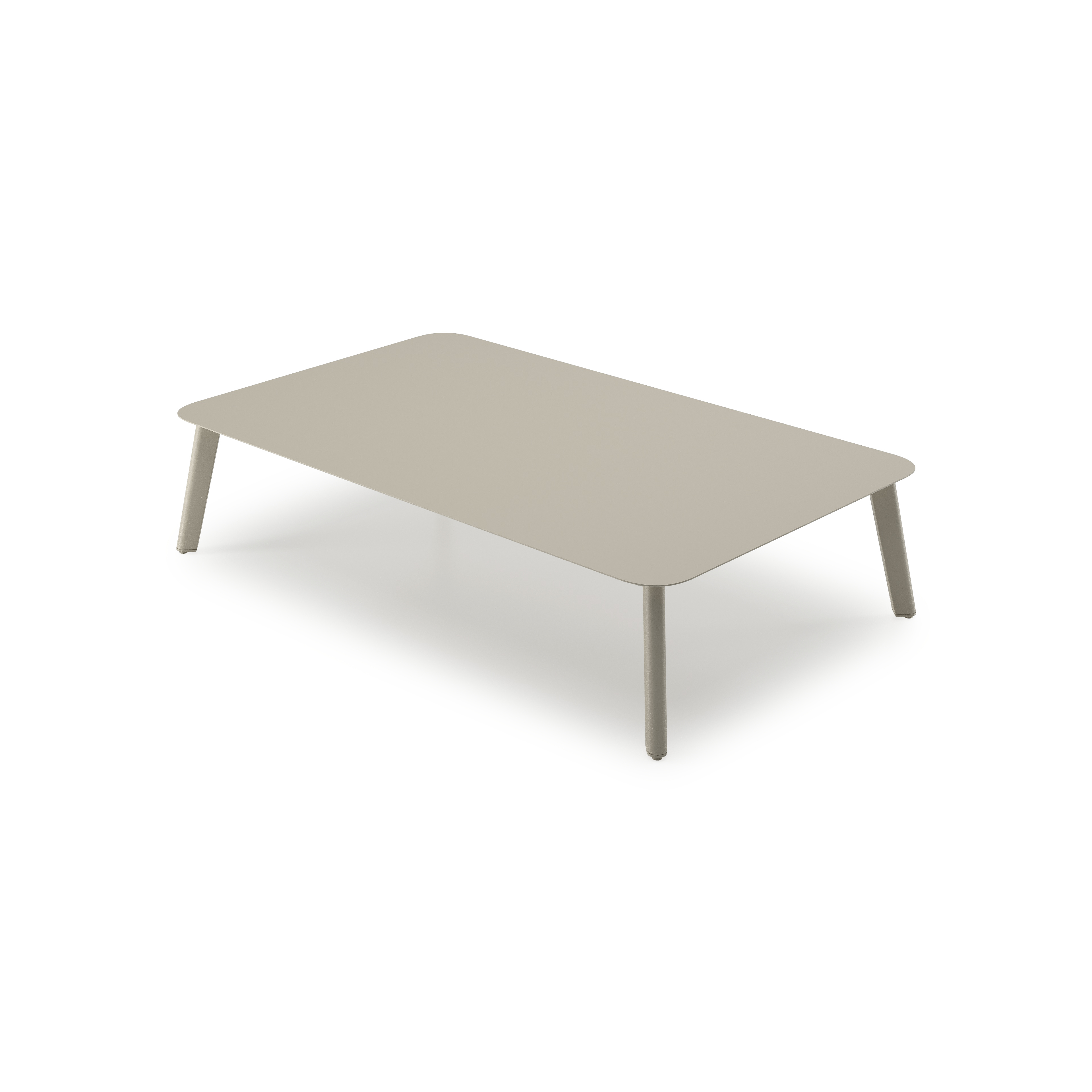 Table de basse Mosa en beige aluminium beige - Lg. 140 x Lrg. 85 x Haut. 30 cm
