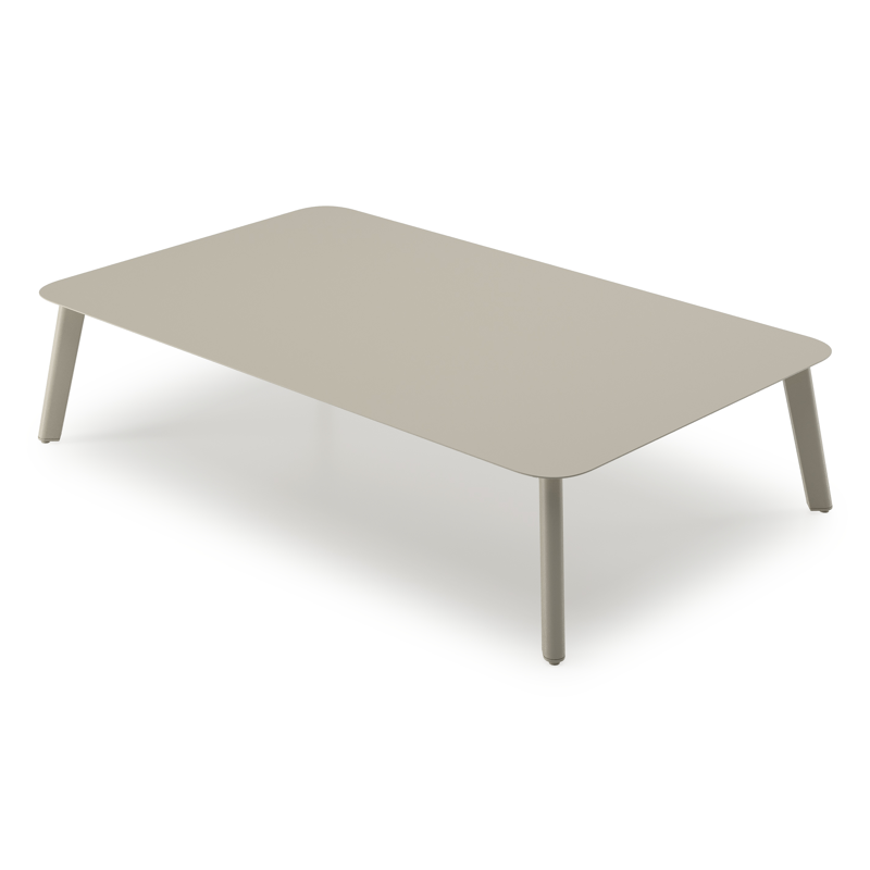 Mosa loungetafel in beige aluminium beige - L 140 x B 85 x H 30 cm