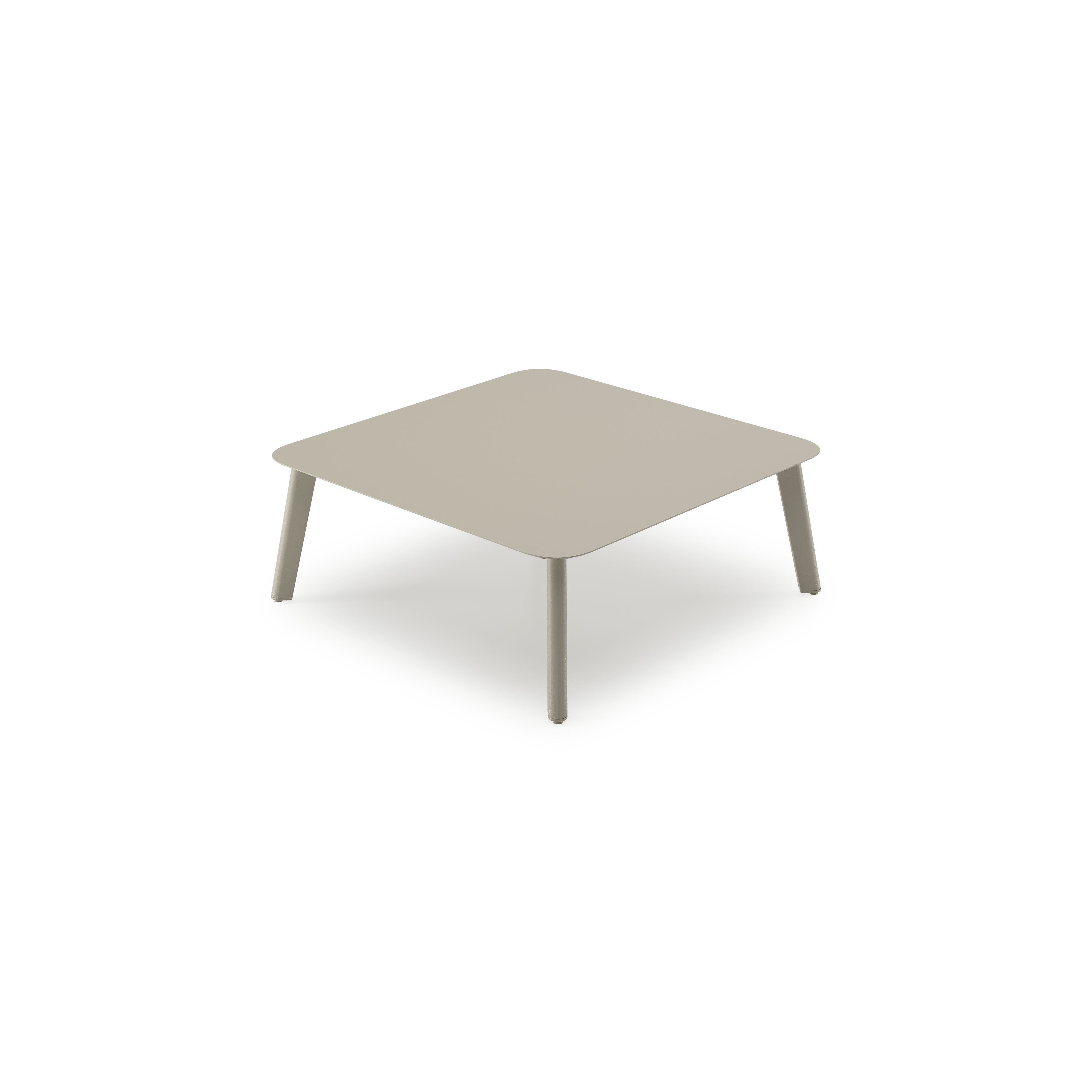 Table de basse Mosa en beige aluminium beige - Lg. 85 x Lrg. 85 x Haut. 30 cm