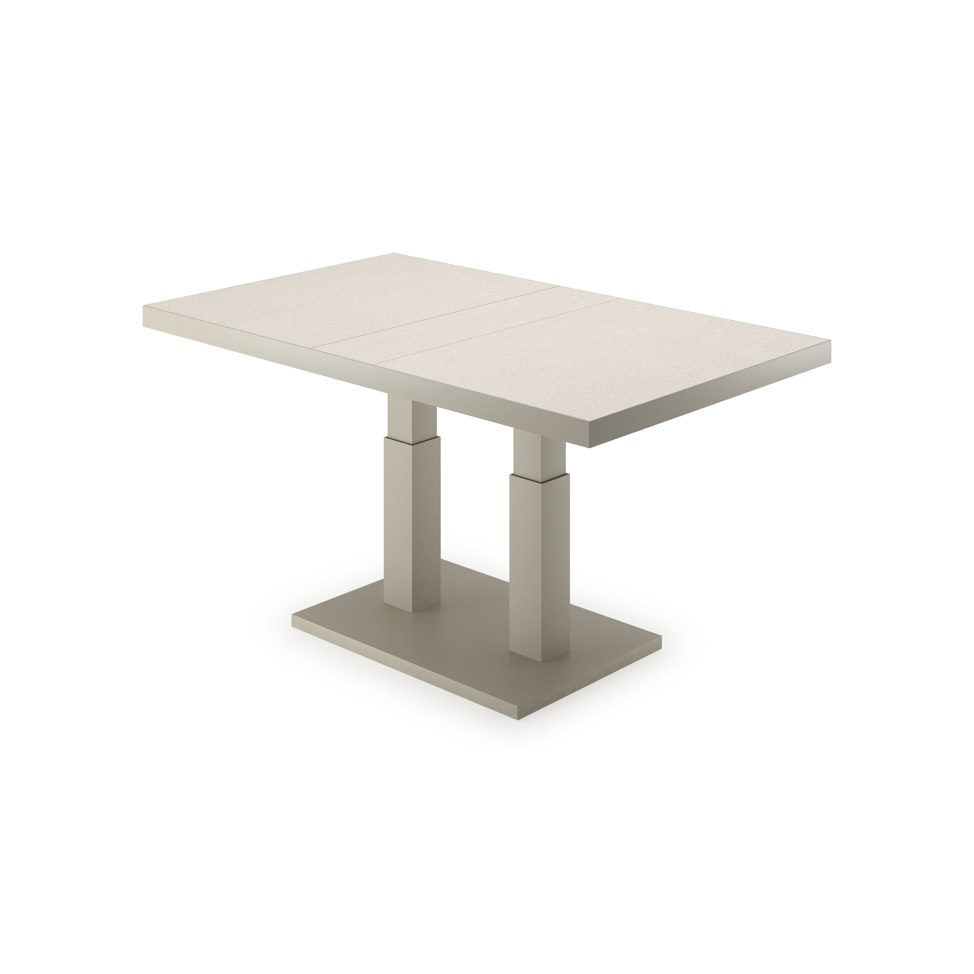 Veneto loungetafel in beige aluminium en sintered stone crema minerale - L 140 x B 85 x H 49/72 cm