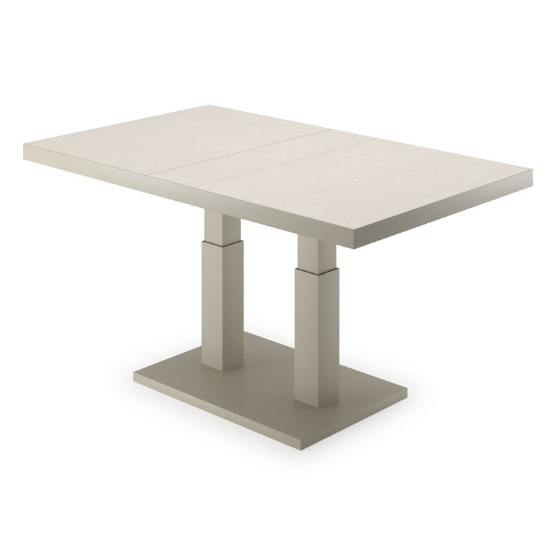 Veneto loungetafel in beige aluminium en sintered stone crema minerale - L 140 x B 85 x H 49/72 cm