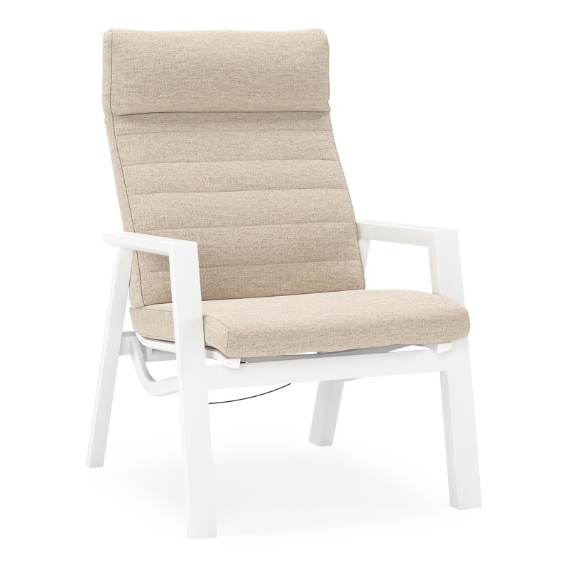 Prato loungestoel in wit aluminium met rustic weather+ softtouch kussen