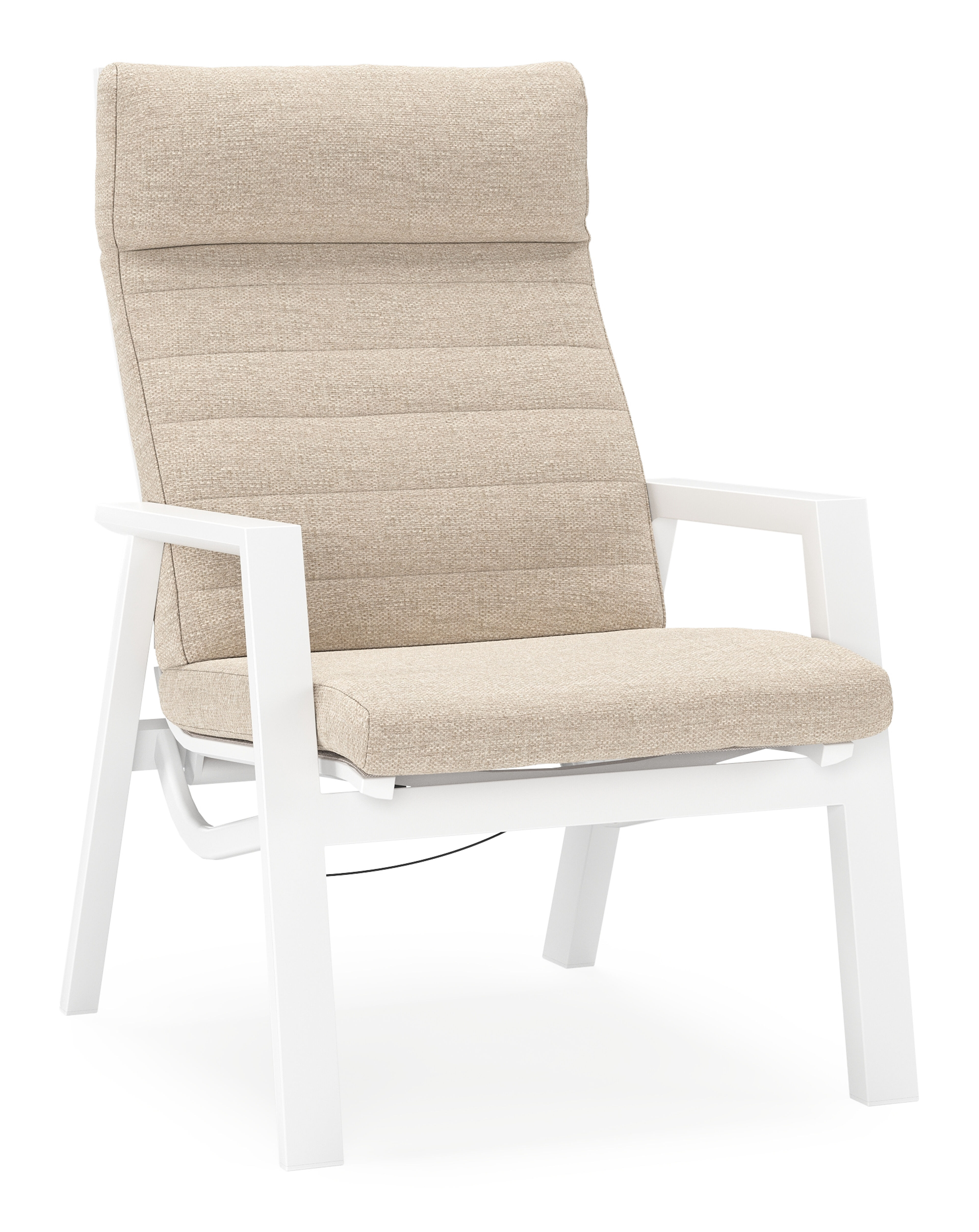 Fauteuil de jardin Prato en aluminium blanc avec coussin en weather+ softtouch rustic