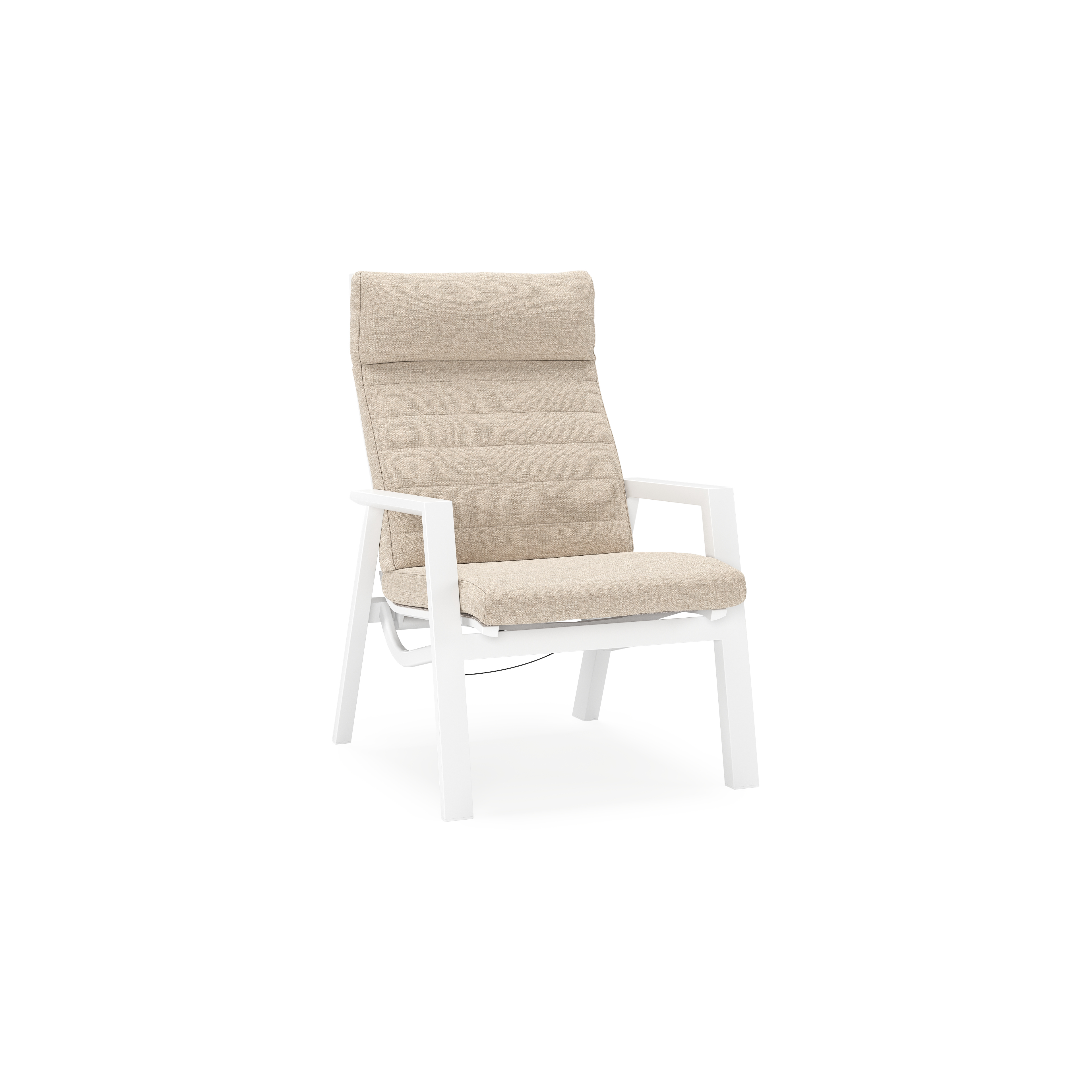 Prato loungestoel in wit aluminium met rustic All Weather Olefin kussen